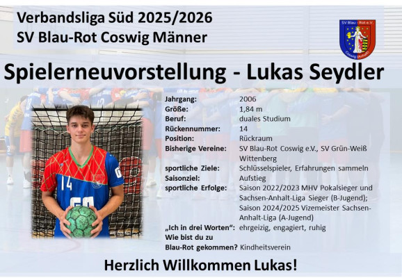 💙❤️Zuwachs im Männerbereich💙❤️
Wir freuen uns heute den ersten Neuzugang in unser Verbandliga-Männermannschaft vorzustellen!