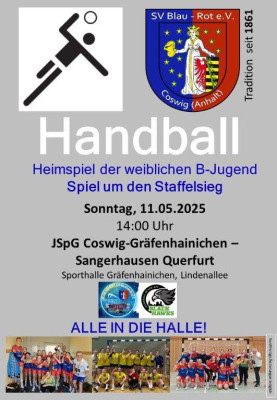 💙❤️Am Sonntag lohnt sich der Weg nach Gräfenhainichen! Lasst uns die Mädels der B-Jugend ordentlich anfeuern!💙❤️