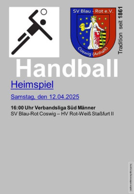 💙❤️Kommt am Samstag in die Sporthalle und unterstützt unsere Männer gegen Staßfurt II 💙❤️